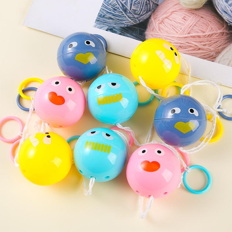 Luminous Whistling Flying Ball Tetherball Toy with 4 Unique Emojis Arm Coordination Exercise Stress Relief Small Toy for Children Battery Free Fun Spin Stretch Toy