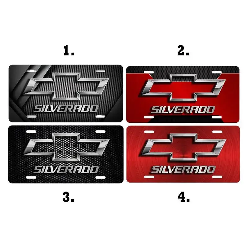 Chevy Silverado License Plate, Car Accessories, Perfect Gift - Lightweight Aluminum, Pre-Drilled holes, Easy Installation vehicle decor