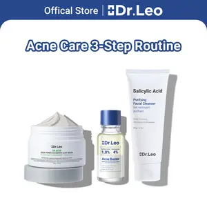 【Bundle Deal】Dr.Leo Viral Salicylic Acid Instant Acne Fix Set | Sulfur Pimple Treatment + Deep Clean Cleanser + Clay Detox | Fights Breakouts, Blackheads & Excess Oil