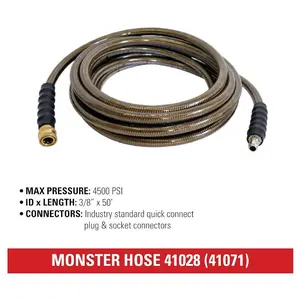 Simpson 50ft x 3/8" 4500PSI Monster Hose w/ QC Connectors 41028