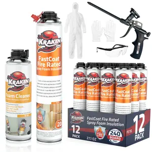 Kraken FastCoat Fire Rated Spray Foam Insulation Closed Cell Expanding Foam Class A Fire Rated R-11.32 per 2" inch Building Code Compliant DIY Application