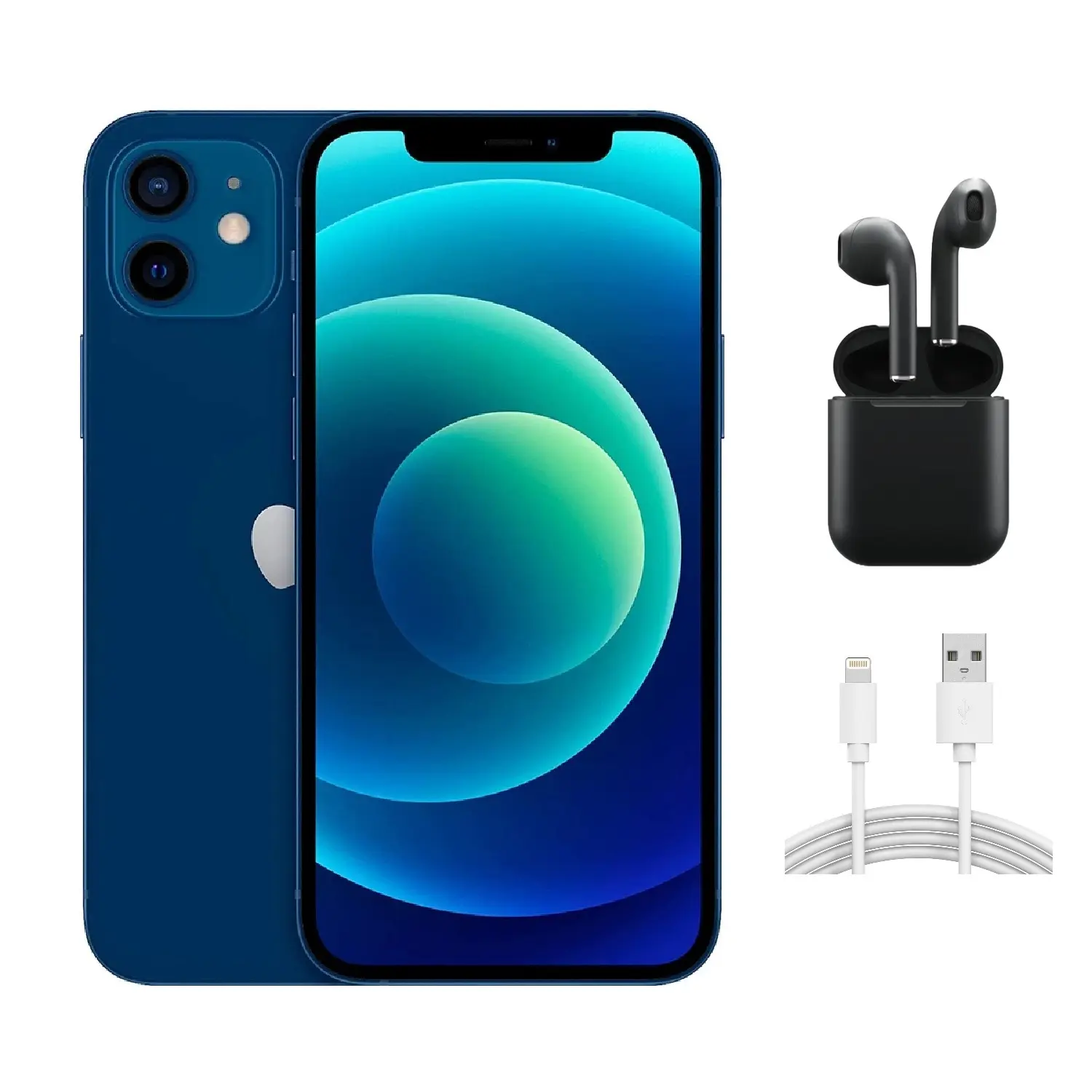 Refurbished iPhone 12 Mini (Unlocked)-Acceptable Condition with Wireless Earbuds & 1 Year Warranty A2176