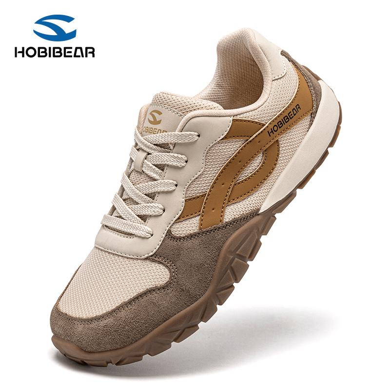 HOBIBEAR Wide-Head Shoes for Spring/Autumn Durable Casual Lightweight Hiking Wide-Fit Footwear with Toe Box Expander Non-Slip Outsole Breathable Comfort