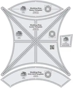 Creative Grids Double Wedding Ring templates Quilt Ruler – CGRDWR – Made in USA, 11in x 11in, Non-Slip Grip Acrylic Quilting, Sewing, Crafting, Patchwork Ruler & Template