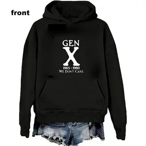 We Don't Care Hoodie, Generation X Hoodies Unisex Graphic Casual  Fleece Fabric Pullover Hooded Sweatshirt for Women