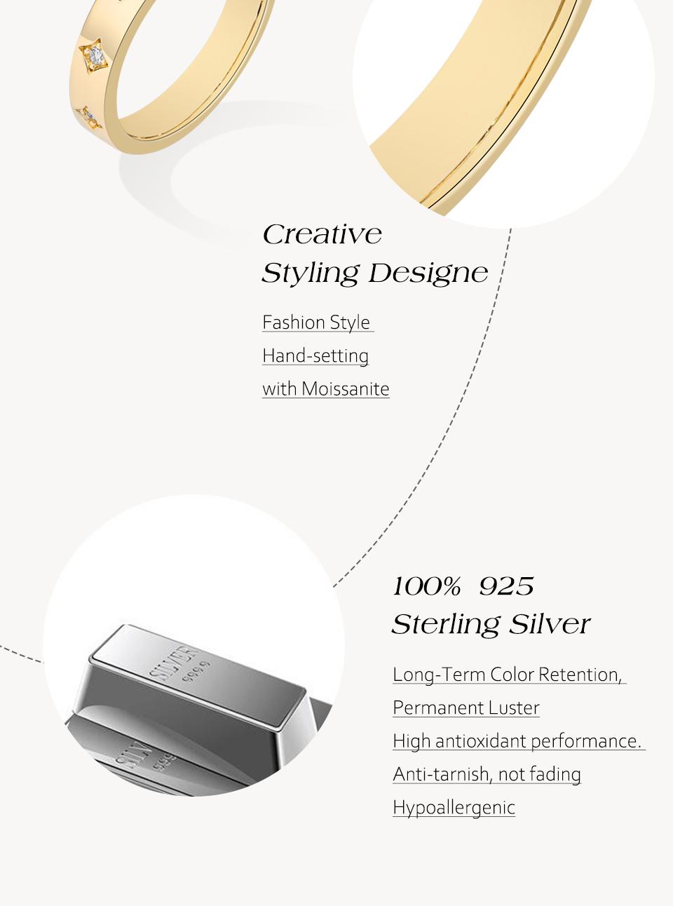 ATTAGEMS D VVS1 Color Round Cut 1.4MM Synthetic Moissanite Ring for Women Men Unisex 925 Sterling Silver Classic Solitaire Eternity Full Band for Engagement New Jewelry R295