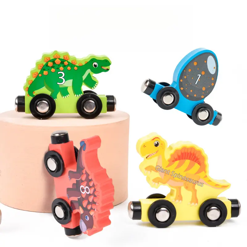 Wooden Early Education Toy for Kids| Number & English Learning, Magnetic Dinosaur Train, Boosts Hand-Eye Coordination