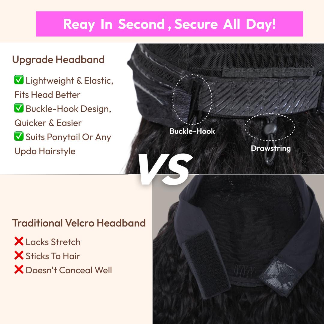 UNice Zero Stress Upgrade Water Wave Headband Wig Human Hair with Drawstring Glueless No Slipping Secure All Day Wigs for Beginners Friendly SpringStatements