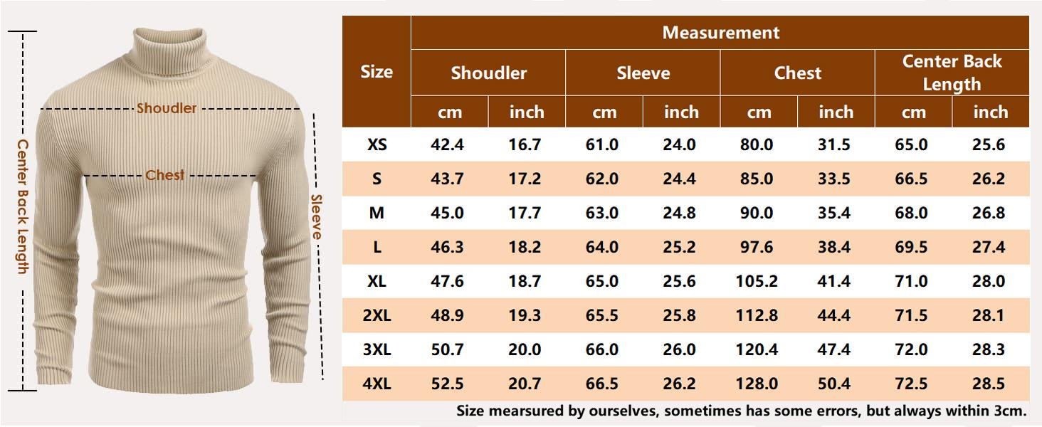 Coofandy Fall Outfits Men's Knitted Ribbed Turtleneck/High Neck Slim Fit Basic Sweater - Best Choice in Winter Casual Fabric Knitwear Menswear Soft Jacket Jeans Long Outdoor Pullover Suit   Long Sleeve Thick