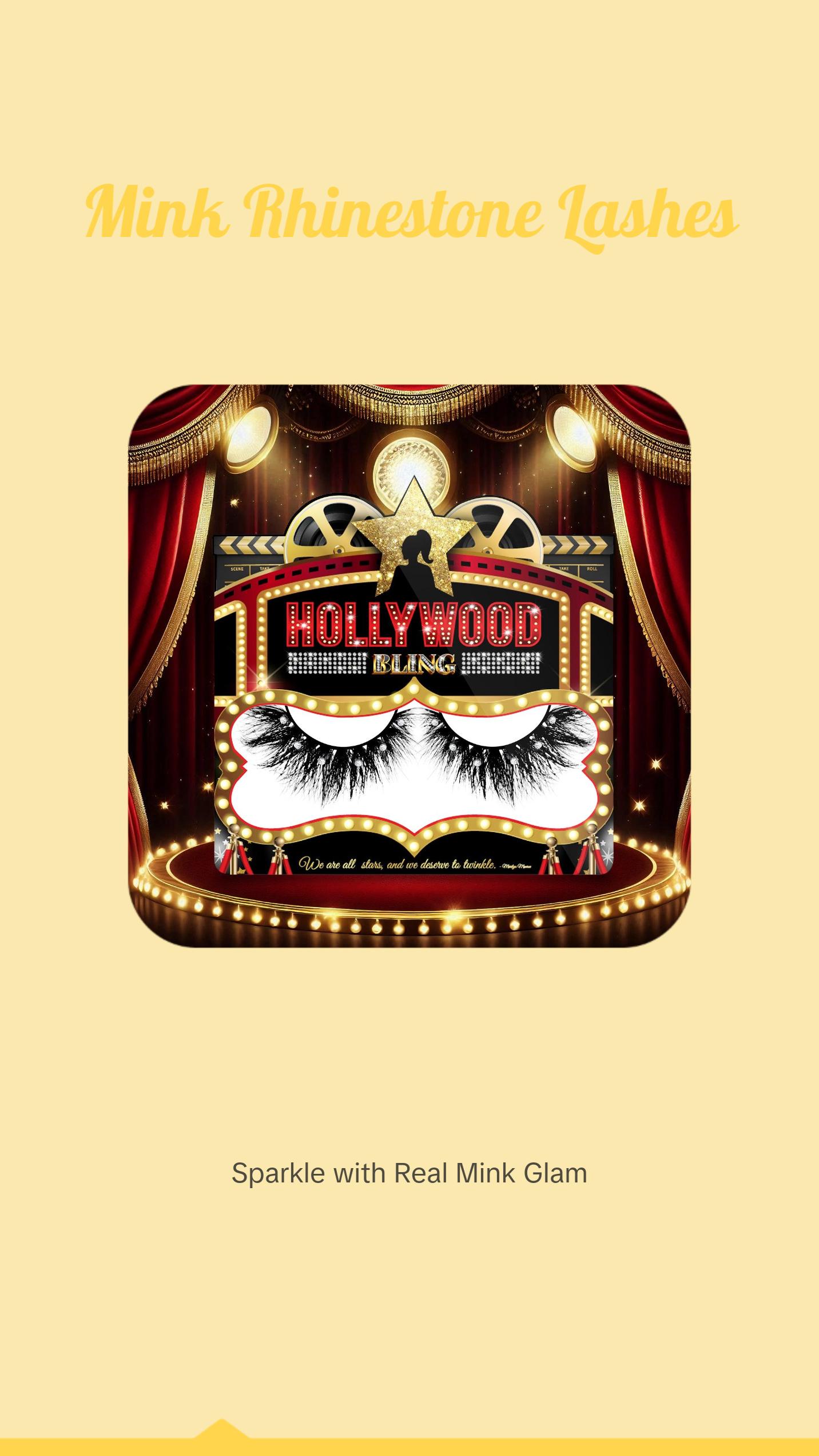 STUNT GIRL – Real Mink Eyelashes with Rhinestones | 15mm Length, Reusable Strip Lashes