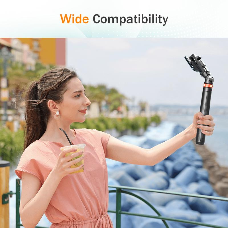 61-Inch Professional Selfie Stick Tripod with Remote Control Enhanced Stabilized Stand Compatible for iPhone Android Portable Travel Design