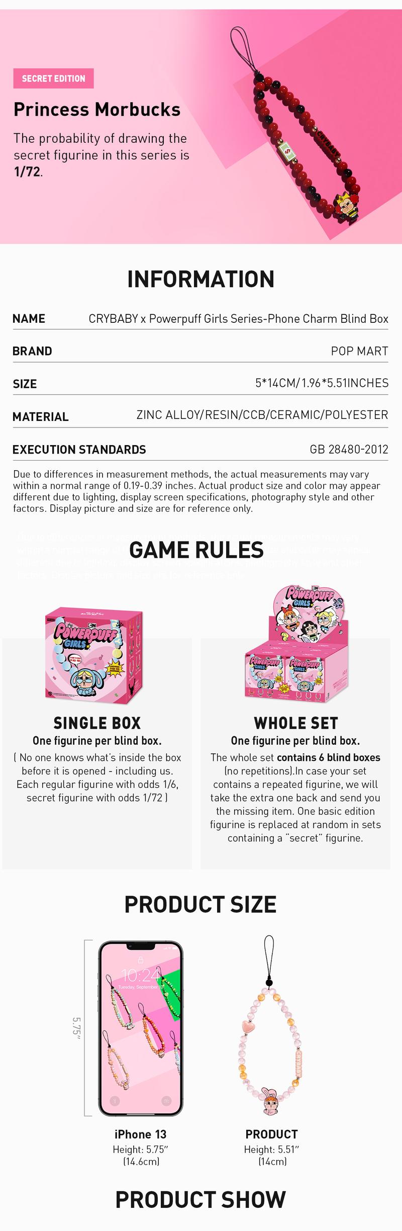 POP MART CRYBABY × Powerpuff Girls Series-Phone Charm Blind Box