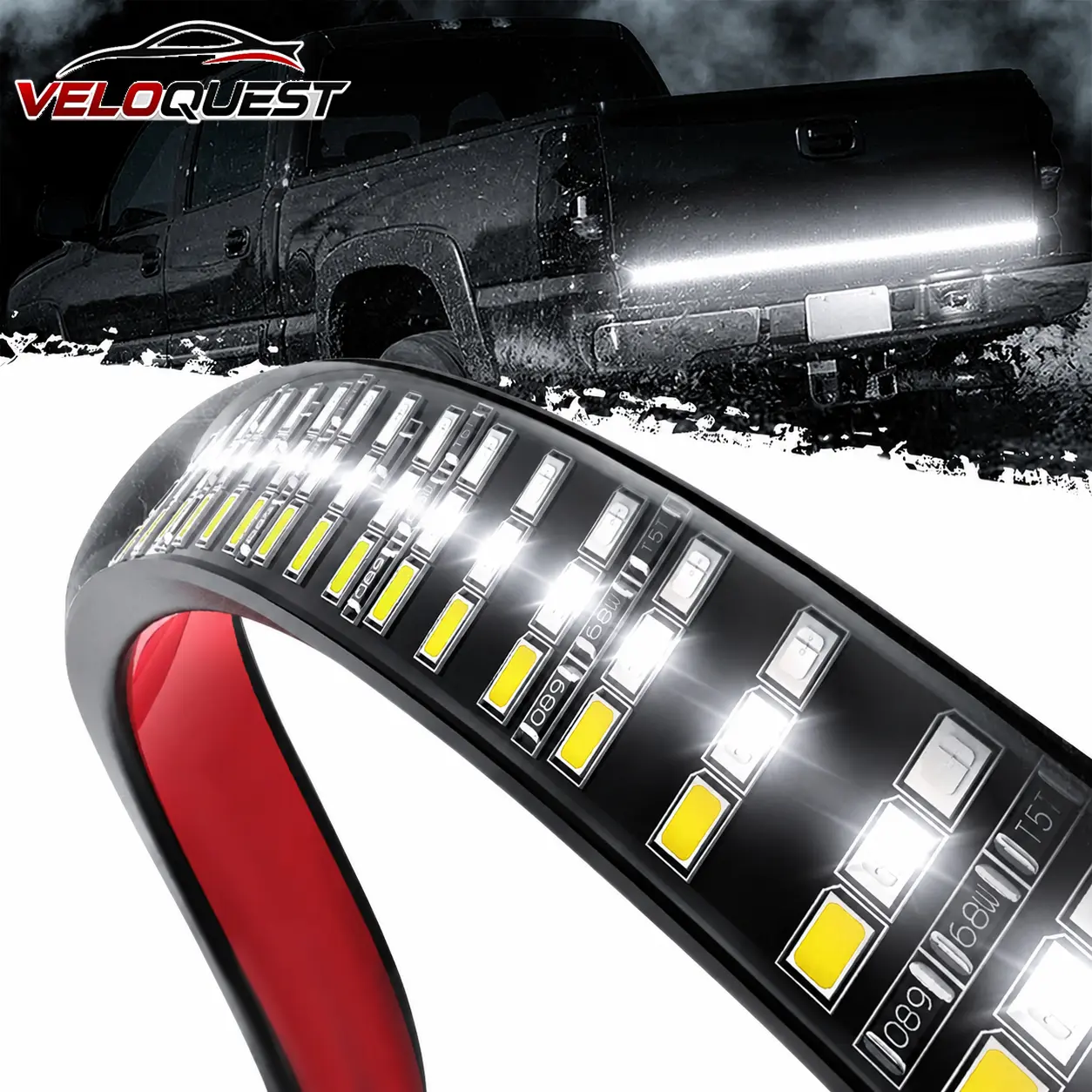 60 Inch Rear Safety LED Light Strip for Pickup Trucks, Ultra Bright Waterproof Multi-Function Brake, Reverse & Turn Signal Light, Plug & Play Night Visibility Upgrade