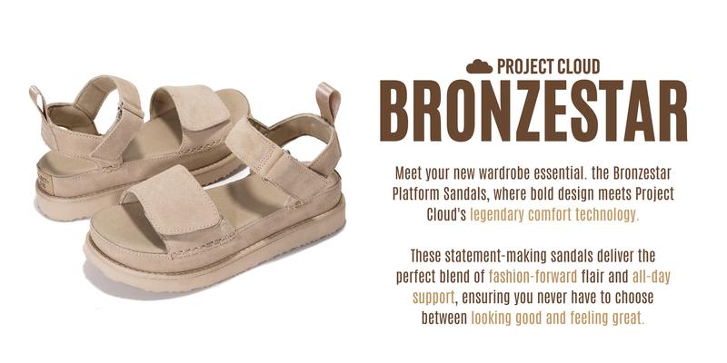 Project Cloud Women's | Genuine Leather Platform Sandals | Memory Foam | Lightweight | Non-Slip - Bronzestar