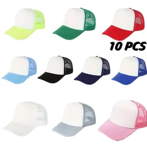 10-Color Assorted Trucker Caps for |   Breathable Mesh Baseball Caps with Hot Press Print |   Unisex Wholesale Hats for Both Men And Women |   Summer Fashion in Bulk