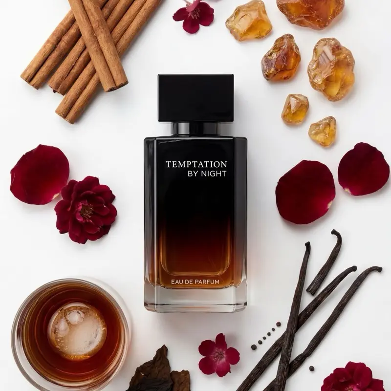 Temptation by Night - Eau de Parfum - 100mL Cologne for Men - Intoxicating Ultra-Seductive Scent with Amber Cinnamon Vanilla & Soft Florals