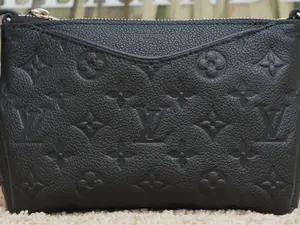 Pre-owned Louis Vuitton vcoated canvas Messenger Bags black Pallas mini Clutch 【BF 12U】