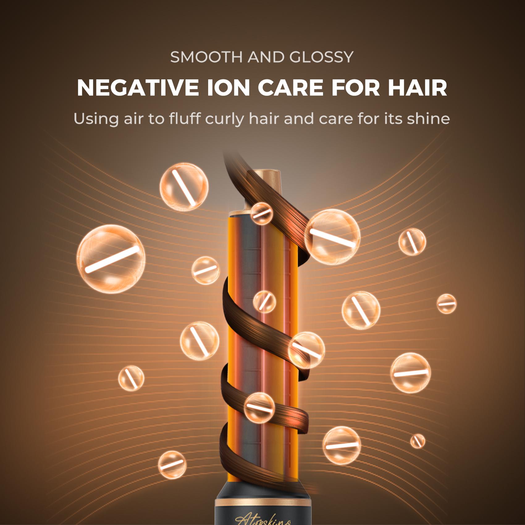 ATOPSKINS 5-in-1 Air Styler: Soft Airflow & Ultra-Lightweight(The attachments are made of plastic), Zero Heat Damage (203°F) for Non-Aggressive Styling Includes 1 Hair Dryer 2 Hot Air Curlers Christiansmas Gift Black Blue White diffuser curly hair ATOPSKINS 5-in-1 Air Styler: Soft Airflow & Ultra-Lightweight(The attachments are made of plastic), Zero Heat Damage (203°F) for Non-Aggressive Styling Includes 1 Hair Dryer 2 Hot Air Curlers Christiansmas Gift Black Blue White diffuser curly hair