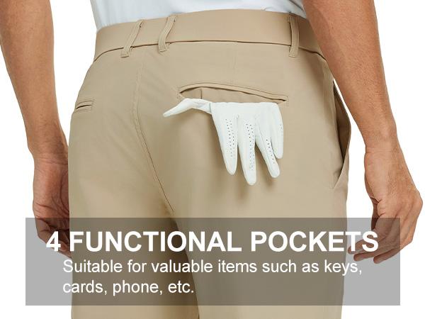 MAELREG Men’s Golf Pants, Stretch Quick Dry Lightweight Trousers, Classic Fit Casual Work Dress Pants with Pockets