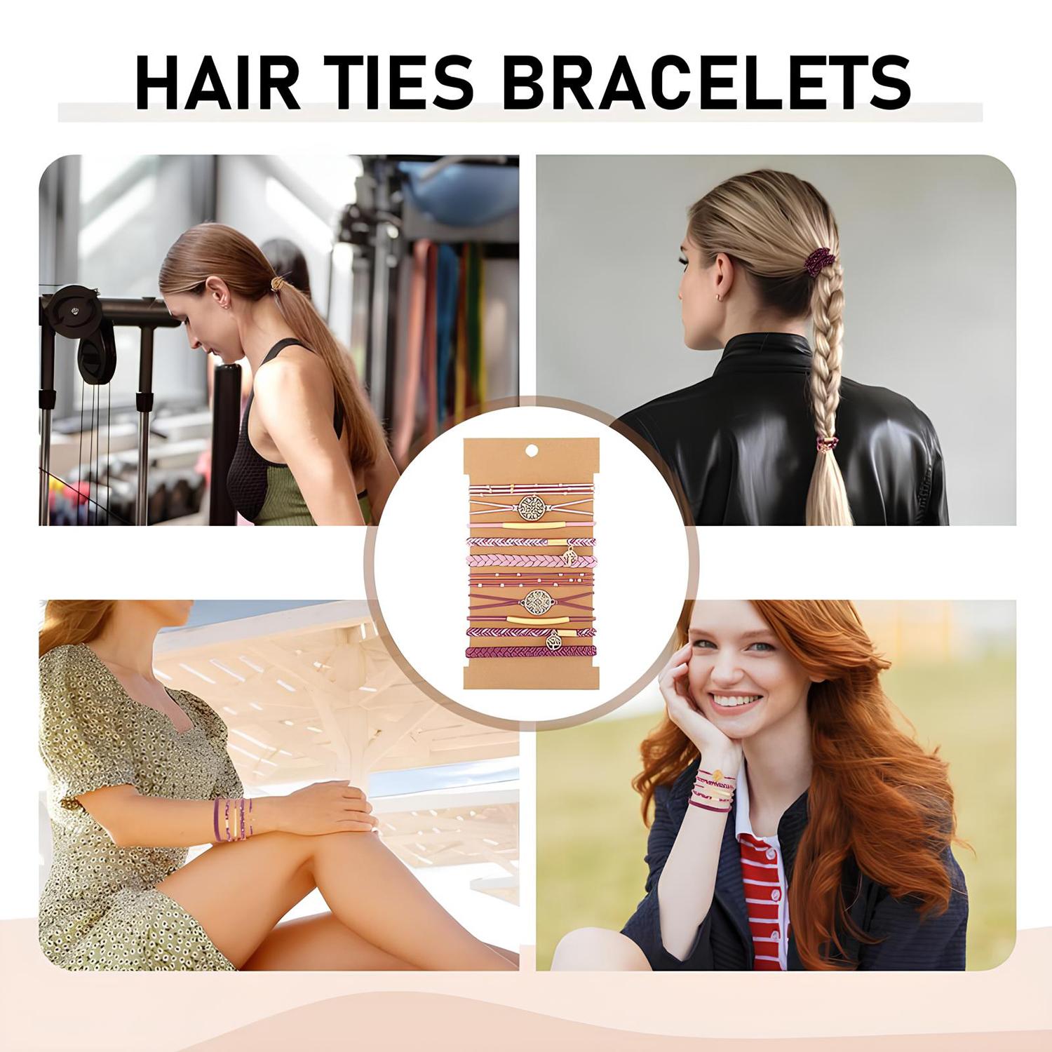 Hair Ties Bracelet for Women(10PCS) 5 Styles Soft Braided Boho Hair Bands Elastic No Damage Hair Ties for Girls thick Thin Long Curly Hair Accessories Hair Ties Bracelet for Women(10PCS) 5 Styles Soft Braided Boho Hair Bands Elastic No Damage Hair Ties for Girls thick Thin Long Curly Hair Accessories