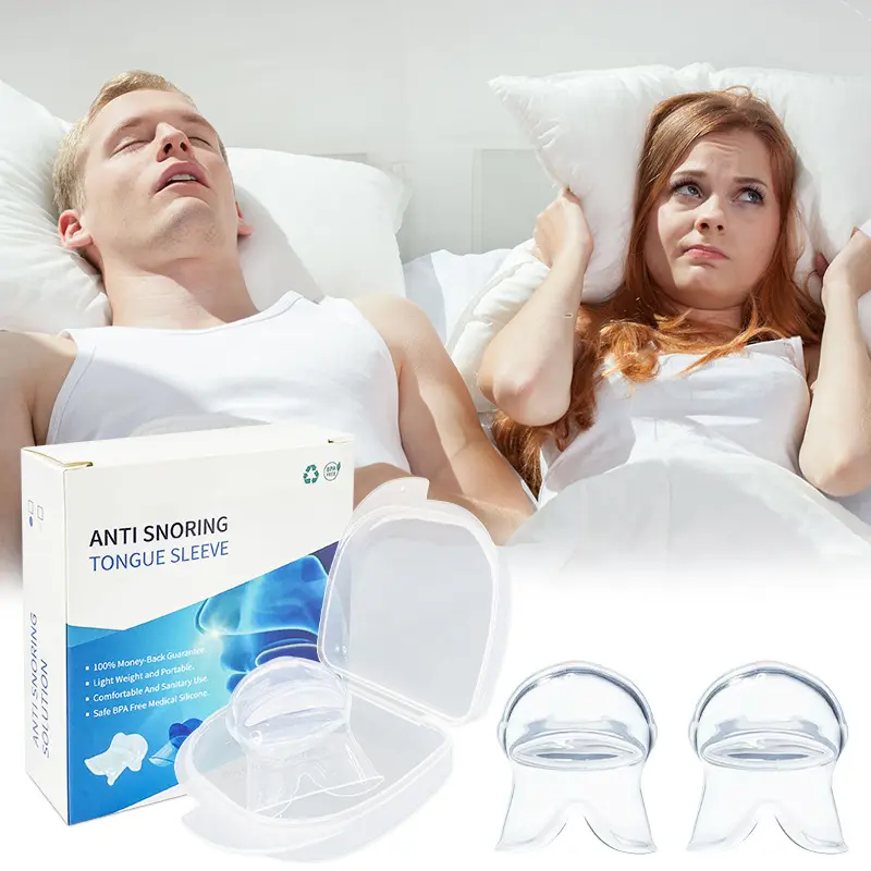 2pc Silicone Tongue Sleeve Snoring Stopper Breathing Stopper Snoring Prevent Snoring Prevent Snoring Night Guard Teeth Mouthpiece Nightguards