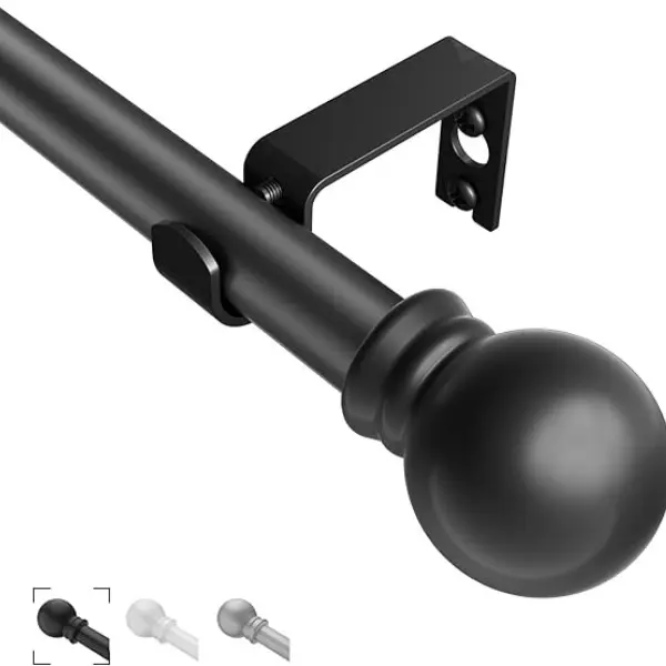 Classic Stainless Steel Adjustable Curtain Rod Set - 5/8-Inch Wall-Mounting Window Hardware, 31"-46" Width-Adjustable with Brackets, Easy-to-Install, Durable for Home Decor, Balcony, Bedroom