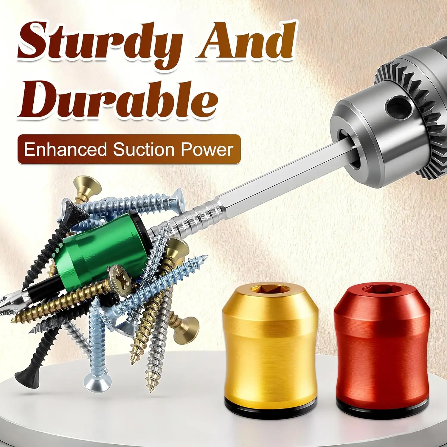 Magnetic Screw Holder Ring, 1/4" Universal Drill Bit Holder, Strong Magnet, No More Dropping Screws, Fits Hex Screwdrivers & Power Tools