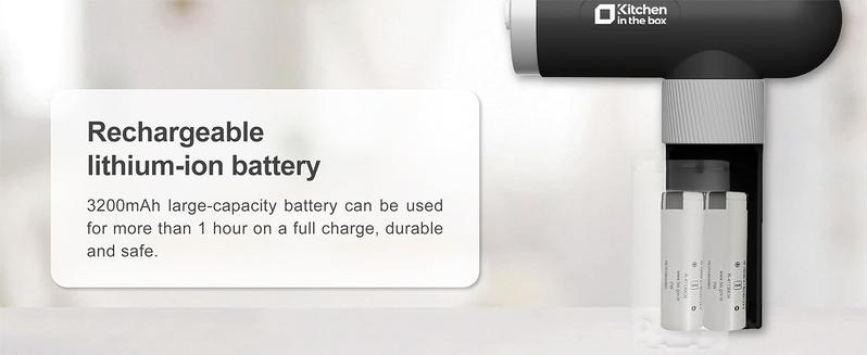 Cordless Hand Mixer, Electric Mixer Handheld Digital Display 7 Speed Rechargeable with Stainless Steel Attachments Whisks Beaters Dough Hooks & Storage Base, Blender for Baking, Eggs