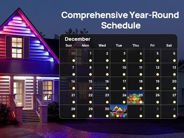 Linkind Permanent Outdoor Lights HP2, 100ft Smart AI RGBTW Christmas Lights, 85 Scenes Modes for Daily Holiday Christmas Decorations,IP67 Waterproof, Compatible with Alexa,Google Assistant