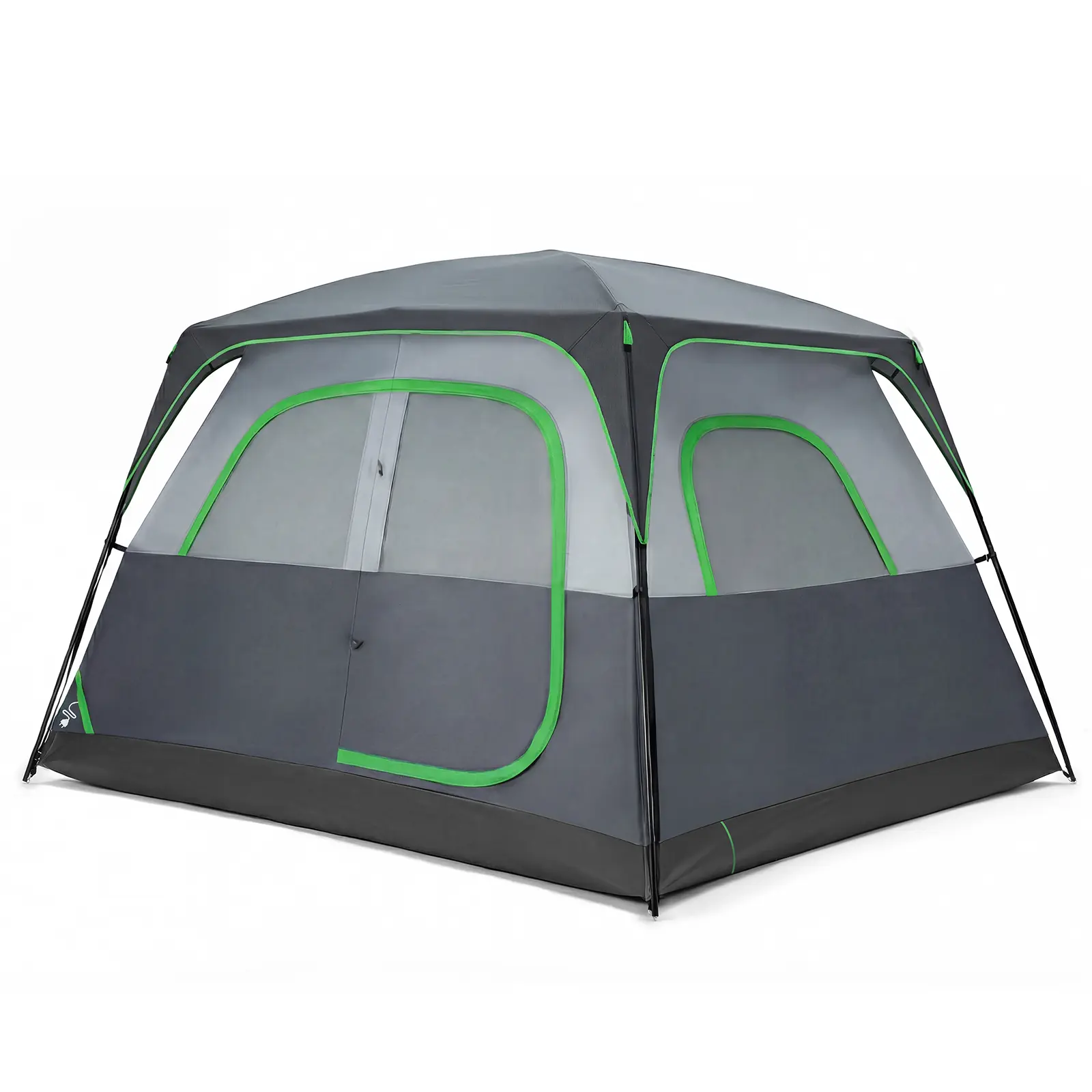 6-Person Waterproof Windproof Tunnel Camping Tent for Family - Large Interior, Easy Setup, Mesh Windows, Skylights, Portable for Car Camping, Hiking Cabin Tent Instant Shelter