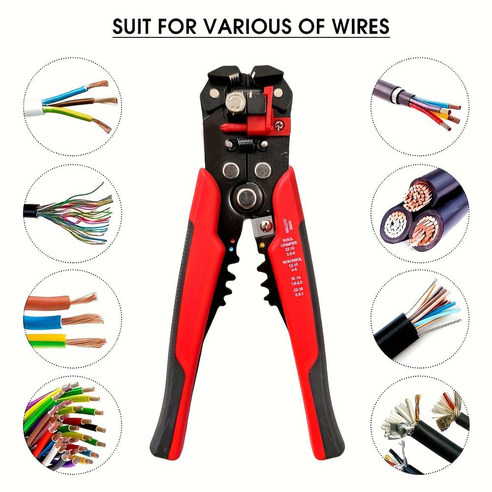 Professional Electrician wiring Stripper - Multi-functional, 24-10AWG Range, Quick Stripping and Cutting Cable Crimping Tool with Anti-Slip Grip, Suitable for Home Renovation, Appliance Repair, and Automotive Maintenance, Manual Electrical Tool