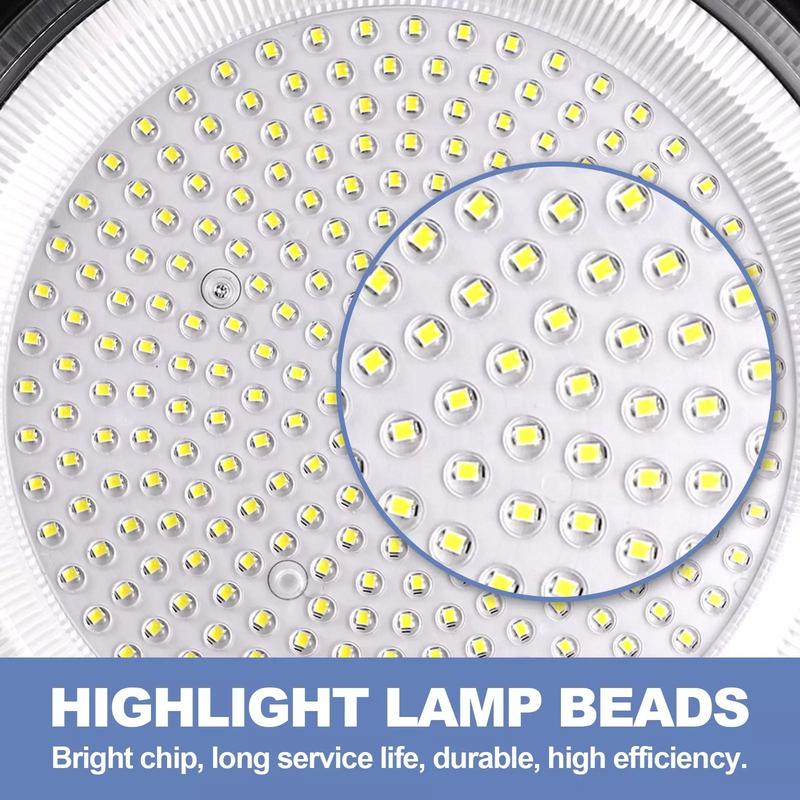 200W UFO LED High Bay Light Commercial Industrial Lighting for Warehouses and Retail Spaces 30,000 Lumens, Includes US Standard Plug and Suspension Chain, 6000K Daylight Color Temperature, Safe and Efficient