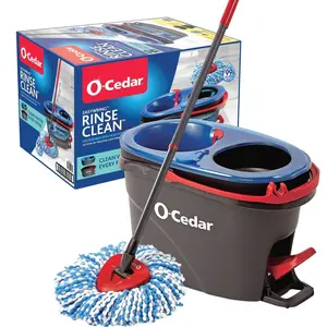O-Cedar RinseClean™ Spin Mop and Bucket System, Clean with Clean Water, Removes 99% of Bacteria