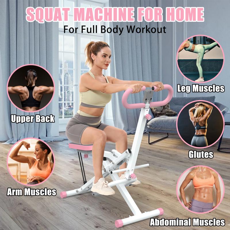 【KINMAC】260lbs Squat Machine Full-Body Exercise for Home - Assist Trainer for Glutes Workout Foldable with Resistance Bands, for Botty Glutes Butt Thighs, Ab Back/Leg Press Hip Thrust for Home Gym Fitness