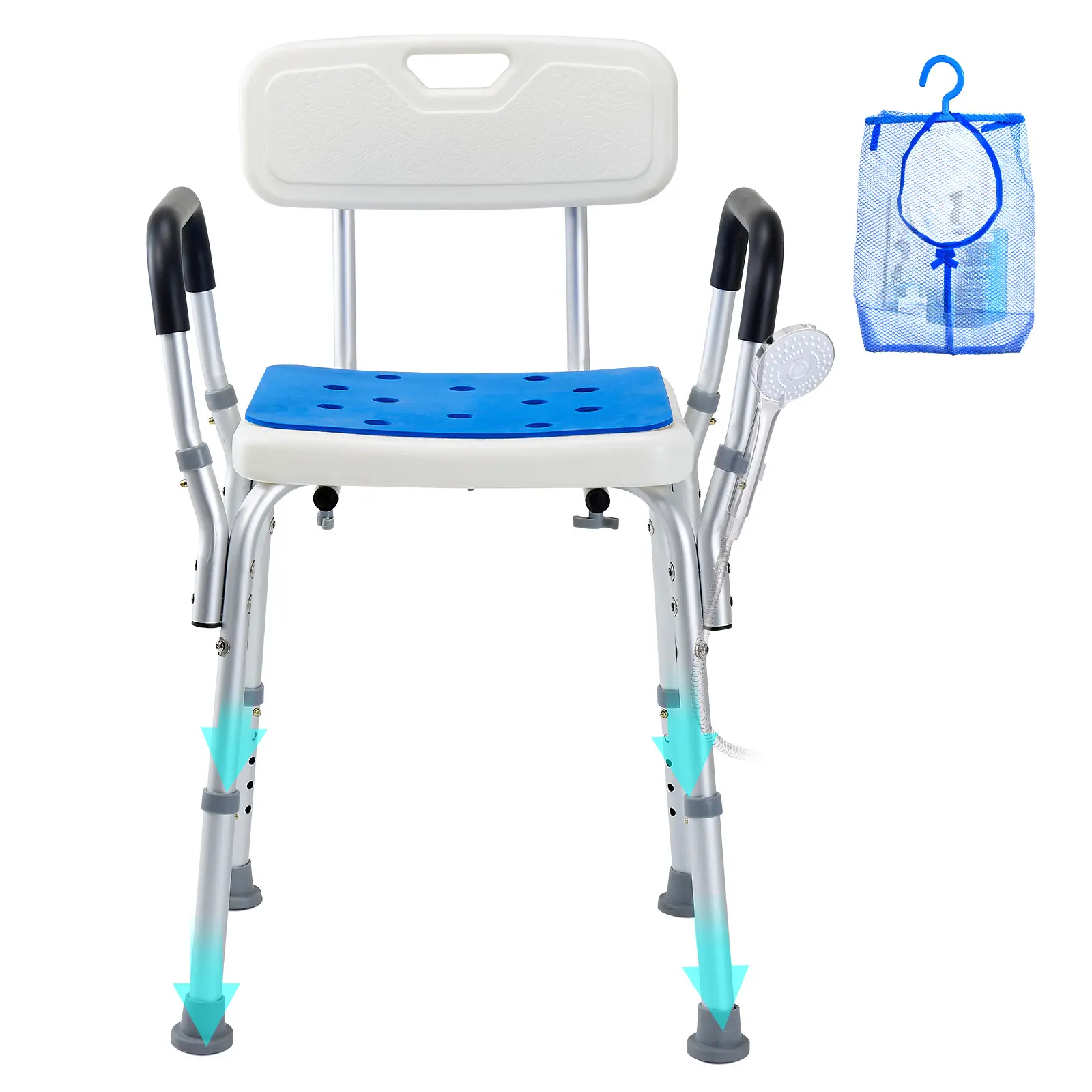 【SummerFinds】Shower Chair, 400 lbs Capacity, Shower Seat with Back, Adjustable Height Shower Stool, Shower Chair for Inside Shower Bathtub, Non-slip Bathroom Bench Bath Chair for Elderly Disabled Handicap