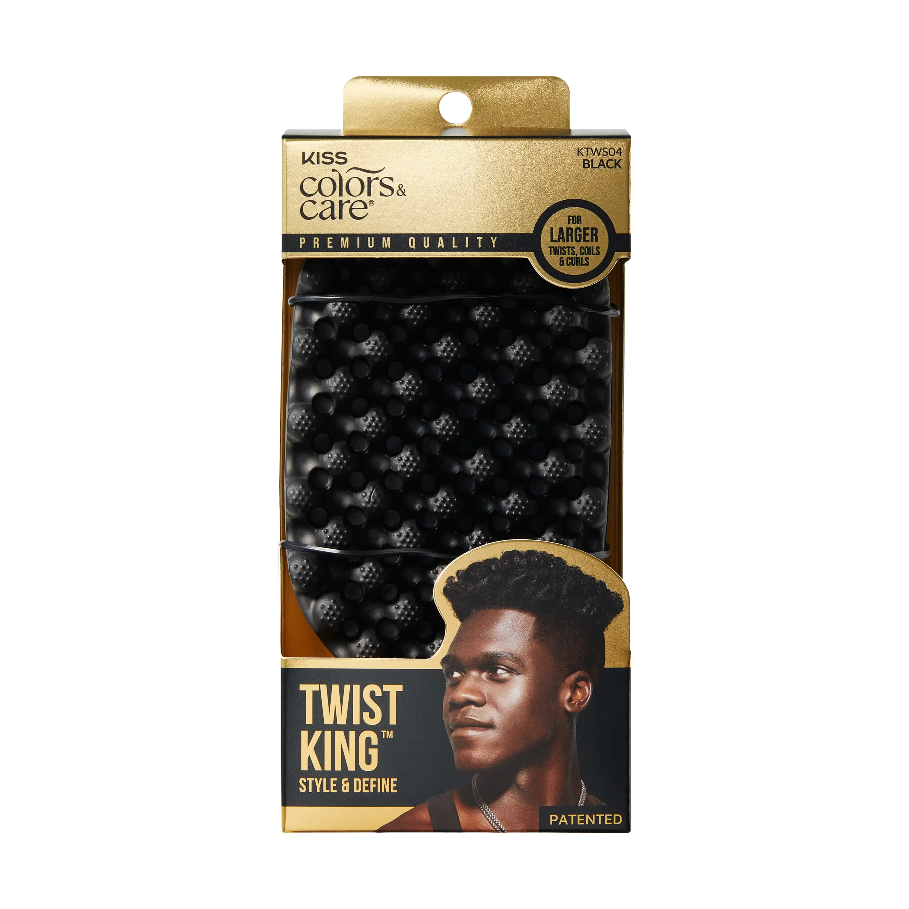 Kiss Colors & Care Style & Define Twist King | Sponge Brush, 4C Curl Sponge, For Larger Twists, Coils & Curls