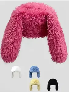 Cute Long Bunny Ear Plush Hat, Funny Costume Accessories, Fashion Streetwear Photo Shooting, Sending Small gifts To Family Members, Unisex Warm Winter Cap Party Events Props Party Decoration Suppliesops Party Decoration Supplies