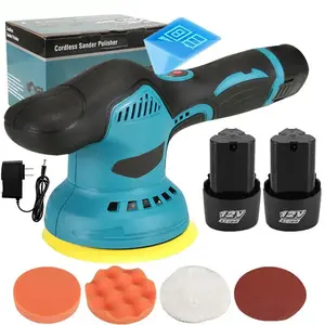 Cordless Car Buffer Polisher, 6 In Mini Buffer Polisher Kit with 2 Pack 12V Rechargeable Batteries,8 Variable Speed 2800-5500RPM Orbital Polisher for Car Boat Detailing, Polishing,Scratch Removing#fathersdaygift