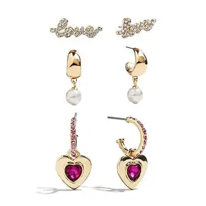 BAUBLEBAR Valentine’s Day 3-Pair Hoop and Stud Earrings Set