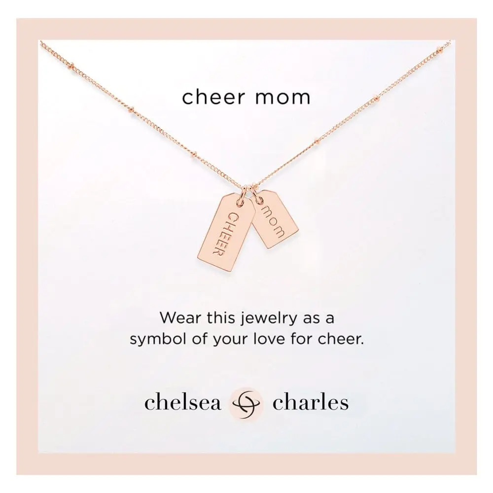 Cheer Mom Double Charm Rose Gold Necklace
