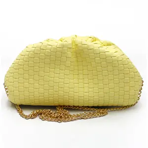 Urban Expressions Tate Woven Clutch Crossbody Bag - Chic Textured Statement with Detachable Gold-Tone Chain Strap for Day-to-Night Styling