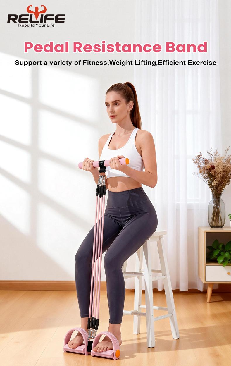 Relife Sports Upgraded Adjustable Elasticity Pedal Resistance Bands with Handles, Manual Tension Training Pedal, Multifunction Pedal Resistance Band Elastic Pull Rope Fitness, Full-Body Workout at Home Gym, Exercise Sit-up, Yoga, Abdominal Training Relife Sports Upgraded Adjustable Elasticity Pedal Resistance Bands with Handles, Manual Tension Training Pedal, Multifunction Pedal Resistance Band Elastic Pull Rope Fitness, Full-Body Workout at Home Gym, Exercise Sit-up, Yoga, Abdominal Training