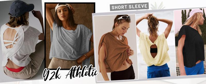 SCUSTY Women Casual Sportswear Short Sleeve Workout Shirts Open Back Tops Casual Yoga Y2k Athletic Gym Slouchy Crop Running Tees SCUSTY Women Casual Sportswear Short Sleeve Workout Shirts Open Back Tops Casual Yoga Y2k Athletic Gym Slouchy Crop Running Tees