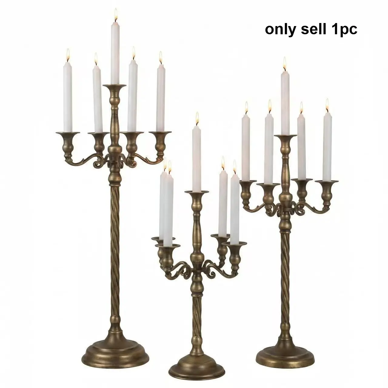 American retro wrought iron candlestick high sense ornaments bronze multi-head candle cup wedding holiday atmosphere candle holder Metal Candle Holders