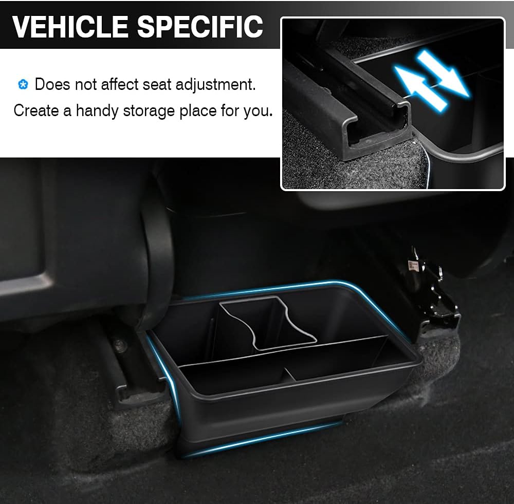 Canvcle Rear Center Console Organizer for Tesla Model Y 2020-2024 Accessories 2nd Row Back Seat Storage Box Under Seat Rear Middle Air Outlet Trash Can Container Bin ABS Black Canvcle Rear Center Console Organizer for Tesla Model Y 2020-2024 Accessories 2nd Row Back Seat Storage Box Under Seat Rear Middle Air Outlet Trash Can Container Bin ABS Black