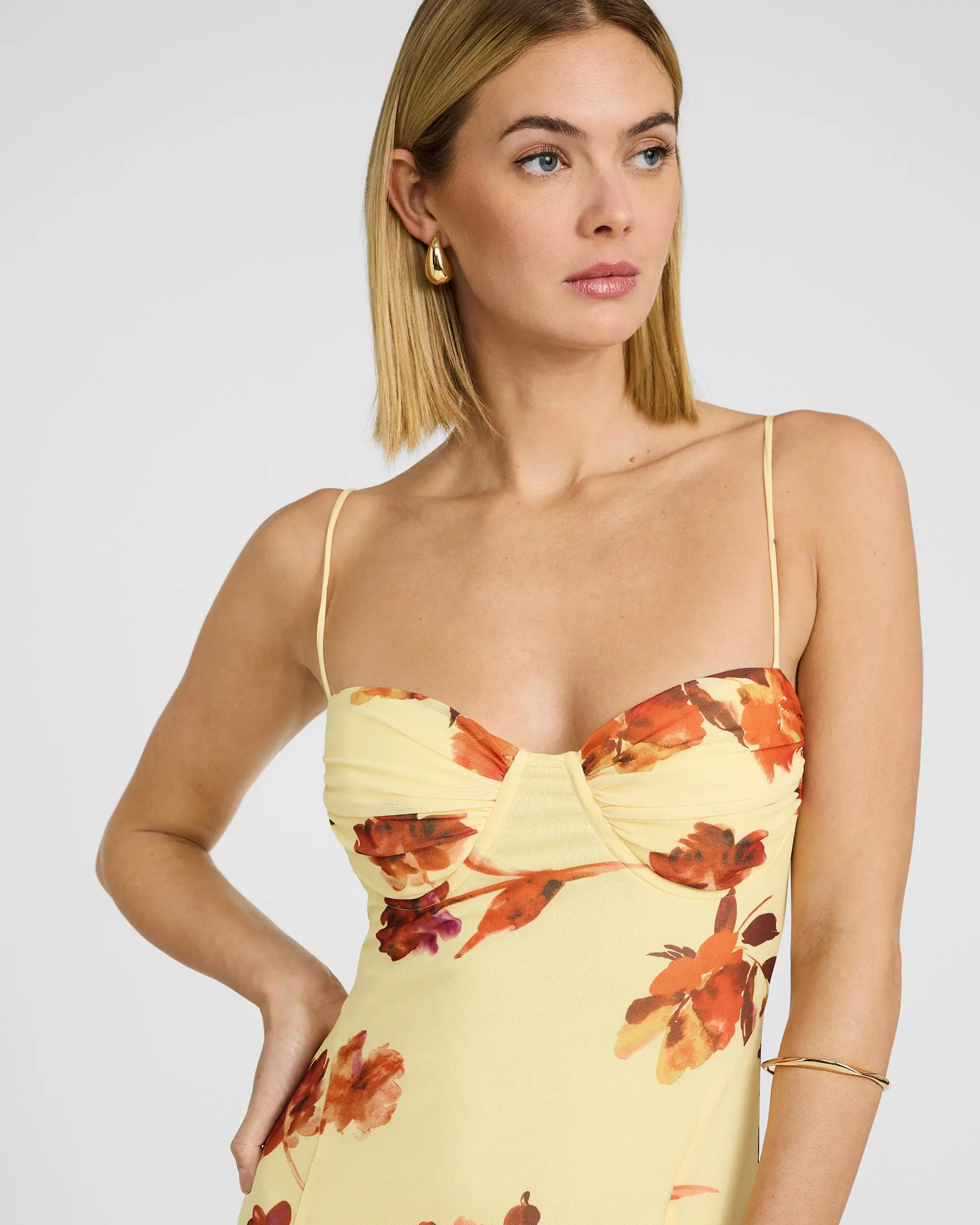 chinese dress ladies Braelyn Yellow Strapless Maxi Dress - US 8
