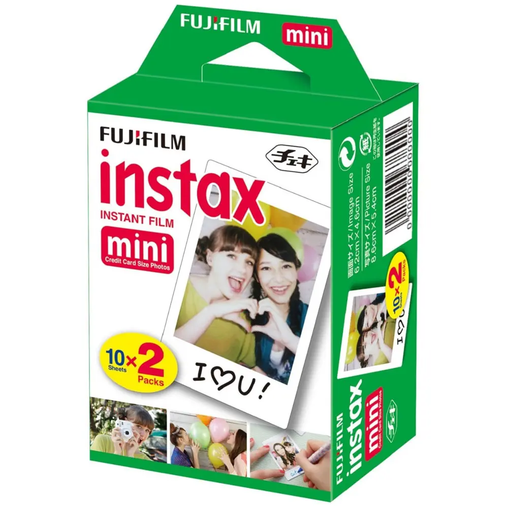 Fujifilm Instax Mini Camera Film Pack - 2x10 Count, Vivid Images, Fast Developing, Specified Image Size, Essential Camera Accessories