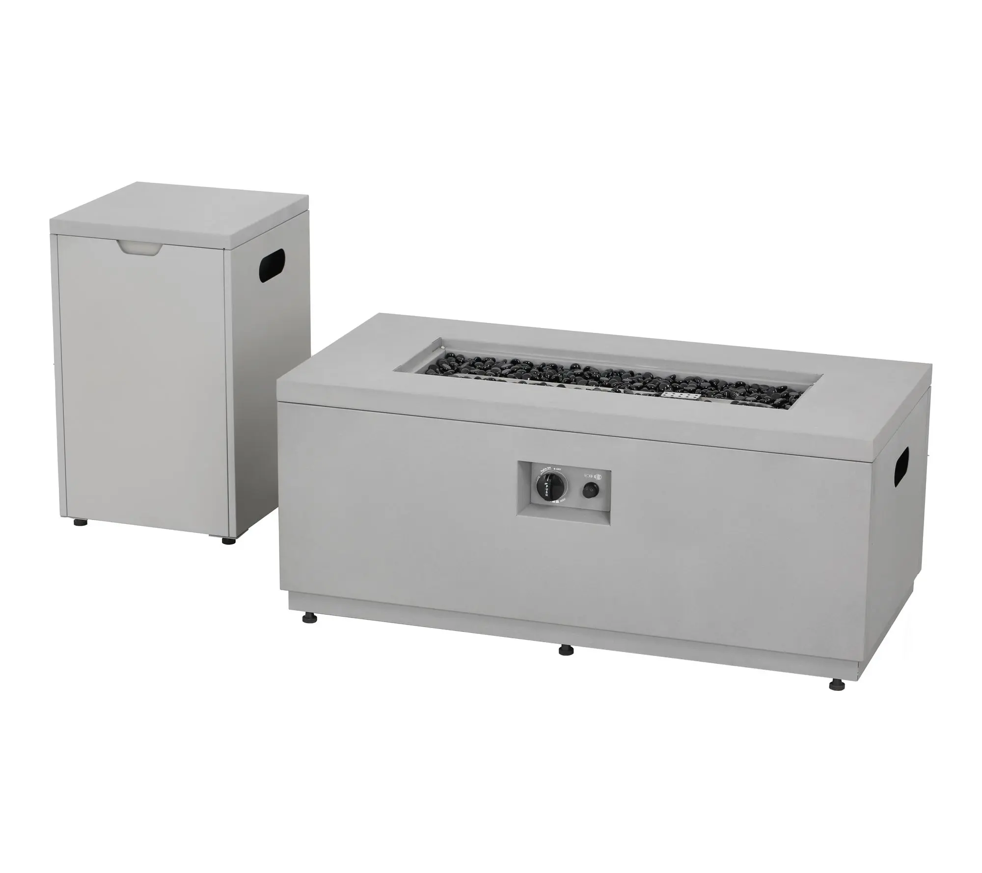 HEATMAXX Propane Rectangle Gas Fire Pit Table w/ Tank Cover