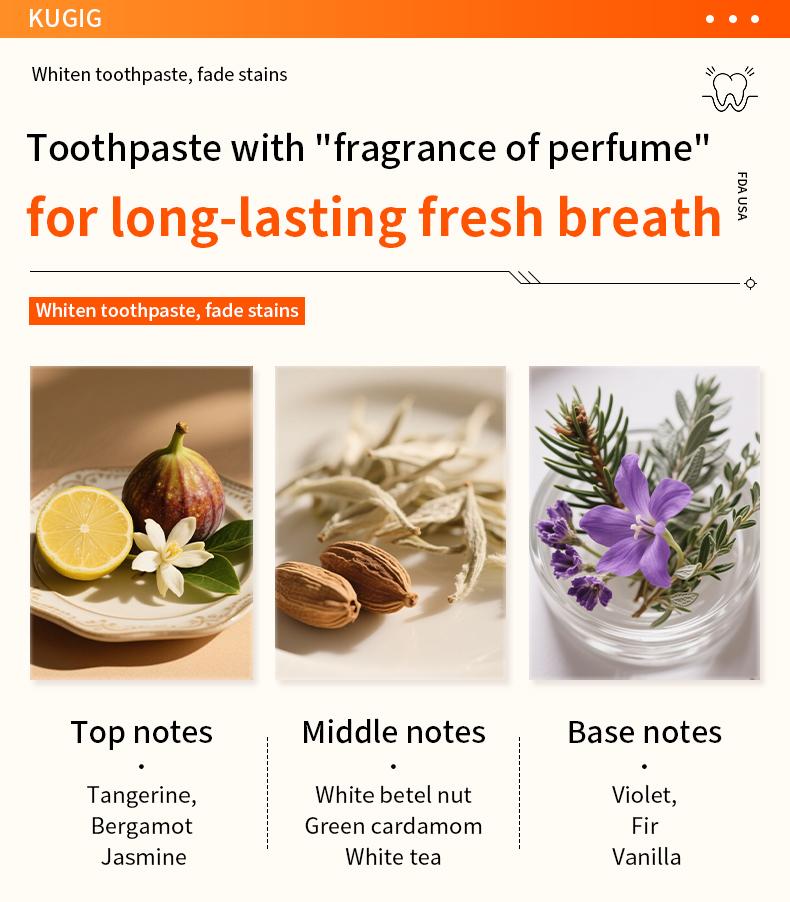 KUGIG Fresh Breath Toothpaste for Bad Breath – Fluoride-Free Whitening Toothpaste for Sensitive Teeth, Mint Flavor Helps Reduce Odor Causing Buildup and Supports Long Lasting Breath Freshness