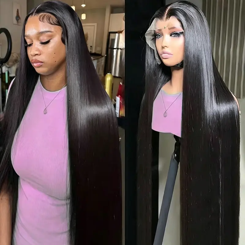 Bling Hair Clearance Sale 13X4 13X6 HD Transparent Lace Front Wig Straight Brazilian Human Hair Lace Frontal Wig for Women Human Hair Smooth Wigs Pre Plucked 30 32 Inches Human Hair Wigs 180% Nature Hairline#DealsForYouDays